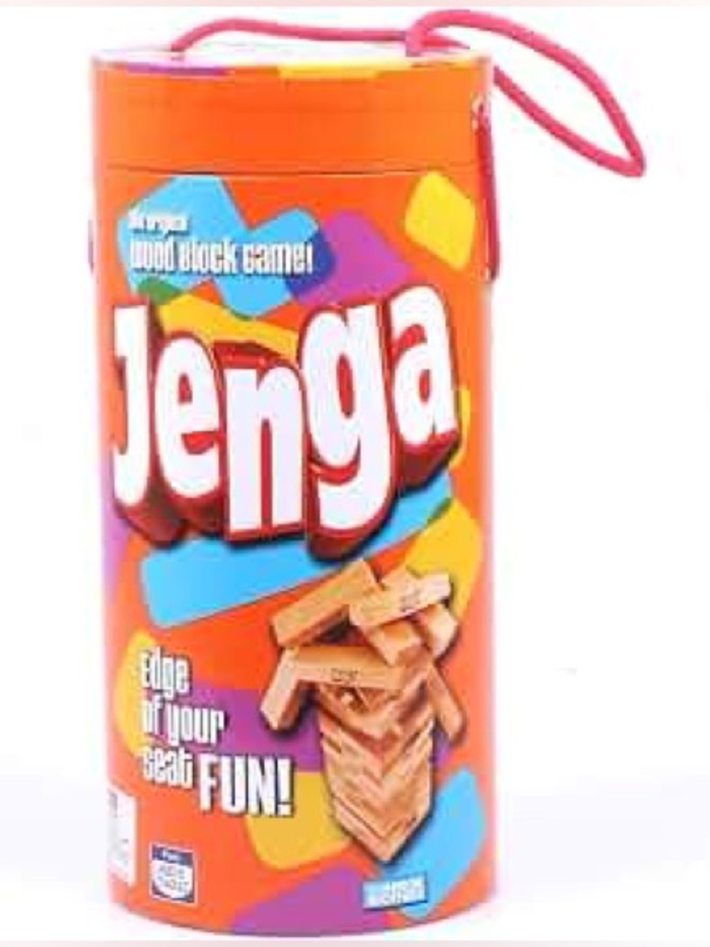 Classic Jenga Game In Portable Tube Storage Case with Carrying Handle
